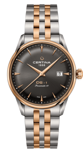 Certina - C029.807.22.081.00  DS-1 Powermatic 80 40 Stainless Steel / Rose Gold PVD / Grey / Bracelet