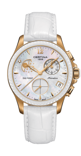 Certina - C030.250.36.106.00  Ds First Lady Chronograph Moon Phase Rose Gold - Ceramic / MOP