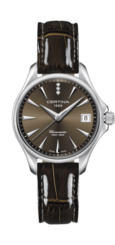 Certina - C032.051.16.296.00  DS Action Diamonds 33.8 Stainless Steel / Brown / Strap