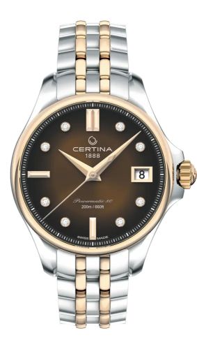 Certina - C032.207.22.296.00  DS Action 34.5 Powermatic Stainless Steel / Yelllow Gold / Brown