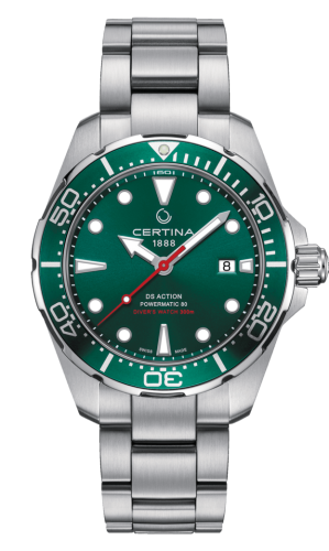 Certina - C032.407.11.091.00  DS Action Diver Powermatic 80 43 Stainless Steel / Green / Bracelet