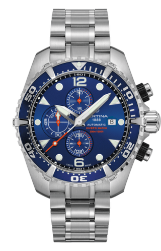 Certina - C032.427.11.041.00  DS Action Diver Chronograph Automatic Stainless Steel / Blue / Bracelet