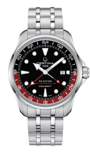 Certina - C032.429.11.051.00  DS Action GMT Powermatic 80 Stainless Steel / Black / Bracelet