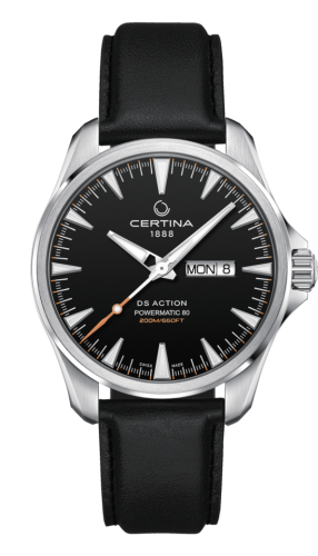 Certina - C032.430.16.051.00  DS Action Powermatic 80 Day-Date Stainless Steel / Black / Leather