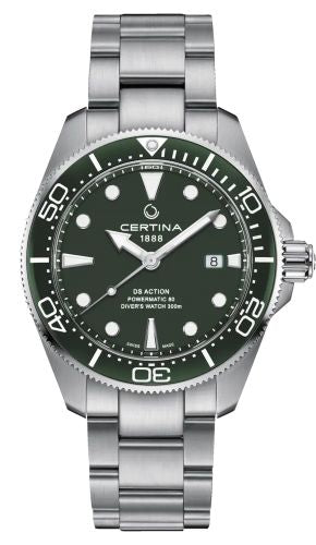 Certina - C032.607.11.091.00  DS Action Diver Powermatic 80 43 Stainless Steel / Green / Bracelet