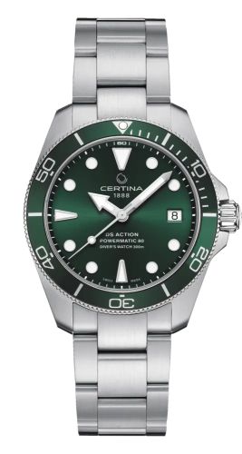 Certina - C032.807.11.091.00  DS Action Diver 38 Powermatic 80 Stainless Steel / Green