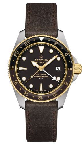 Certina - C032.929.26.051.00  DS Acition GMT Powermatic 80 Stainless Steel - Yellow Gold / Black