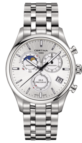 Certina - C033.450.11.031.00  DS-8 Chronograph Moon Phase Stainless Steel / Silver / Bracelet