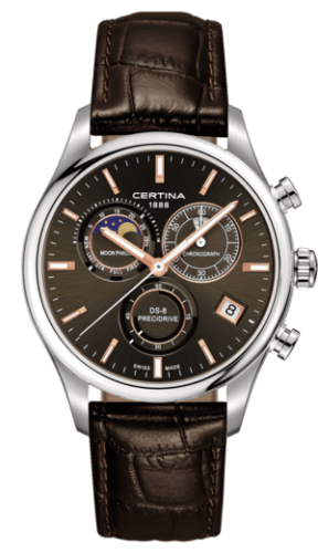 Certina - C033.450.16.081.00  DS-8 Chronograph Moon Phase Stainless Steel / Brown / Strap