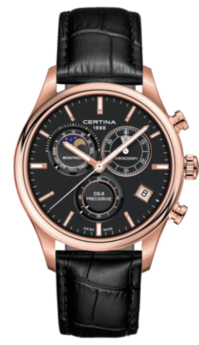 Certina - C033.450.36.051.00  DS-8 Chronograph Moon Phase PVD Rose / Black / Strap