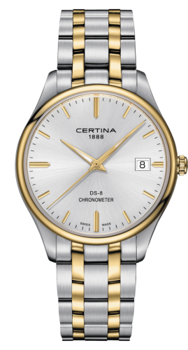 Certina - C033.451.22.031.00  DS-8 Chronometer Stainless Steel / Yellow Gold PVD / Silver