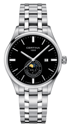 Certina - C033.457.11.051.00  DS-8 Moon Phase Stainless Steel / Black / Bracelet