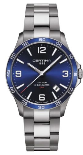 Certina - C033.851.44.047.00  DS-8 Chronometer 41.5 Titanium / Blue / Bracelet