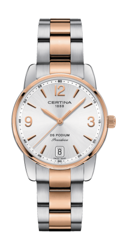 Certina - C034.210.22.037.00  DS Podium 33 Stainless Steel / Rose Gold PVD / Silver / Bracelet