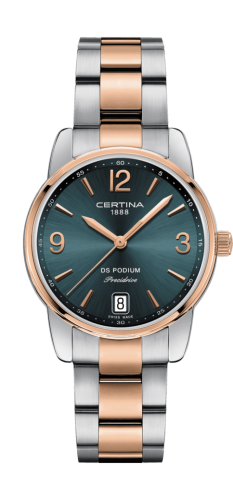 Certina - C034.210.22.097.00  DS Podium 33 Stainless Steel / Rose Gold PVD / Green / Bracelet