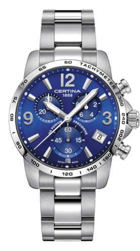 Certina - C034.417.11.047.00  DS Podium Chronograph 1/10 Sec Stainless Steel / Blue / Bracelet