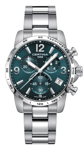 Certina - C034.417.11.097.00  DS Podium Chronograph 1/10 Sec Stainless Steel / Green / Bracelet