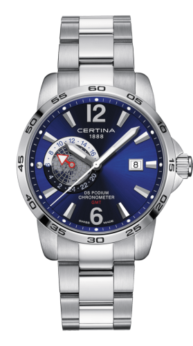 Certina - C034.455.11.047.00  DS Podium GMT Stainless Steel / Blue / Bracelet