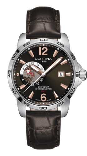 Certina - C034.455.16.087.01  DS Podium GMT Stainless Steel / Brown