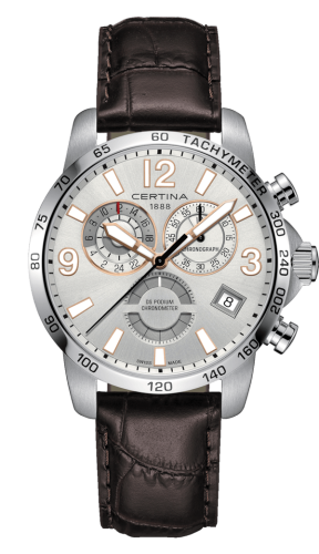 Certina - C034.654.16.037.01  DS Podium Chronograph GMT Stainless Steel / Silver / Strap