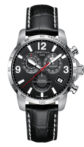 Certina - C034.654.16.057.00  DS Podium Chronograph GMT Stainless Steel / Black / Strap