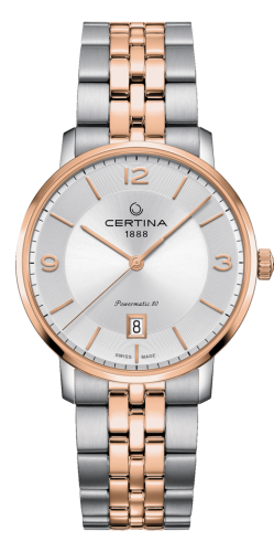 Certina - C035.407.22.037.01  DS Caimano Powermatic 80 Stainless Steel / Rose Gold PVD / Silver / Bracelet