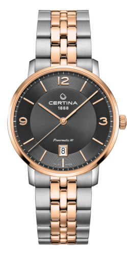 Certina - C035.407.22.087.01  DS Caimano Powermatic 80 Stainless Steel / Rose Gold PVD / Grey / Bracelet