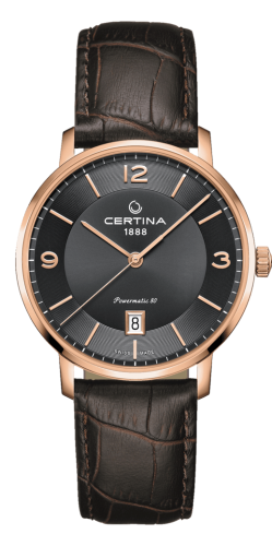 Certina - C035.407.36.087.00  DS Caimano Powermatic 80 Rose Gold PVD / Grey / Strap