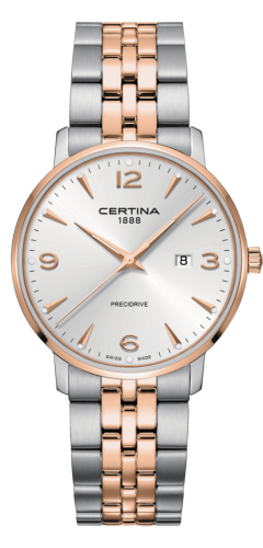 Certina - C035.410.22.037.01  DS Caimano 39 Stainless Steel / Rose Gold PVD / Silver / Bracelet