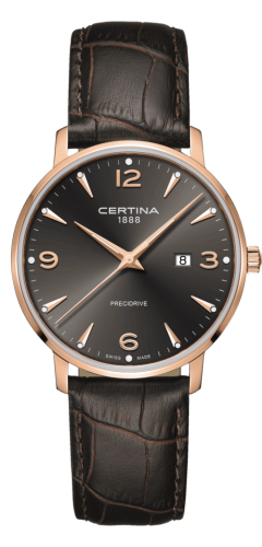 Certina - C035.410.36.087.00  DS Caimano 39 Rose Gold PVD / Grey / Strap