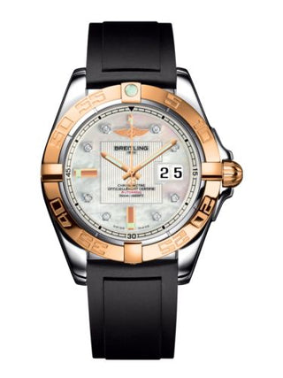 Breitling - C49350L2.A706.132S  Galactic 41 Stainless Steel / Rose Gold / Pearl Diamond / Rubber