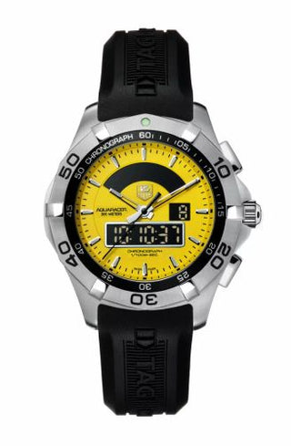 TAG Heuer - CAF1011.FT8011  Aquaracer 300M Chronotimer Stainless Steel / Yellow / Rubber