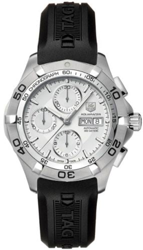 TAG Heuer - CAF2011.FT8011  Aquaracer 300M Calibre 16 Day-Date 43 Stainless Steel / Silver / Rubber