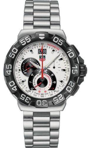 TAG Heuer - CAH1011.BA0854  Formula 1 Quartz Chronograph Big Date 44 Stainless Steel / White / Bracelet