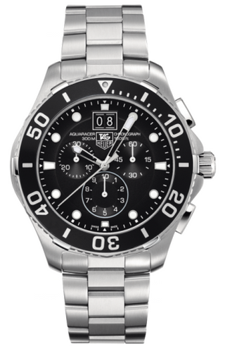 TAG Heuer - CAN1010.BA0821  Aquaracer 300M Quartz Chronograph 43 Stainless Steel / Black / Bracelet