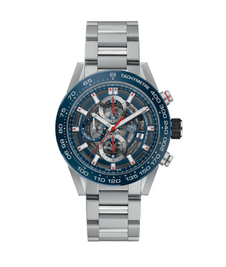 TAG Heuer - CAR201T.BA0766  Carrera Calibre Heuer 01 43 Stainless Steel / Blue Ceramic / Skeleton / Bracelet