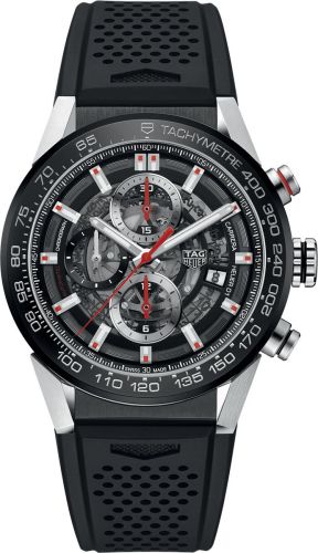 TAG Heuer - CAR201V.FT6046  Carrera Calibre Heuer 01 43 Stainless Steel / Black Ceramic / Skeleton / Rubber