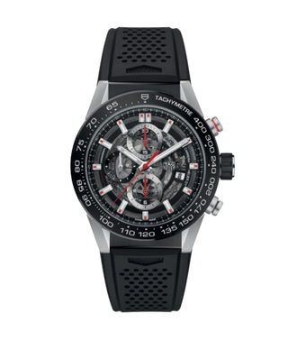 TAG Heuer - CAR201V.FT6087  Carrera Calibre Heuer 01 43 Stainless Steel / Black Ceramic / Skeleton / Rubber