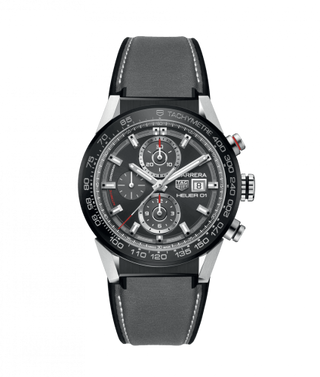 TAG Heuer - CAR201W.FT6095  Carrera Calibre Heuer 01 43 Stainless Steel / Grey / Calf