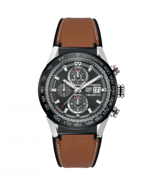 TAG Heuer - CAR201W.FT6122  Carrera Calibre Heuer 01 43 Stainless Steel / Grey / Calf