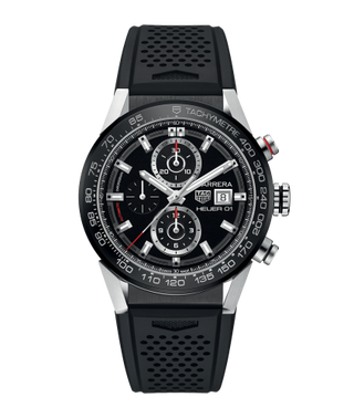 TAG Heuer - CAR201Z.FT6046  Carrera Calibre Heuer 01 43 Stainless Steel / Black / Rubber