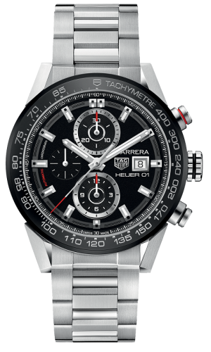 TAG Heuer - CAR201Z.BA0714  Carrera Calibre Heuer 01 43 Stainless Steel / Black / Bracelet