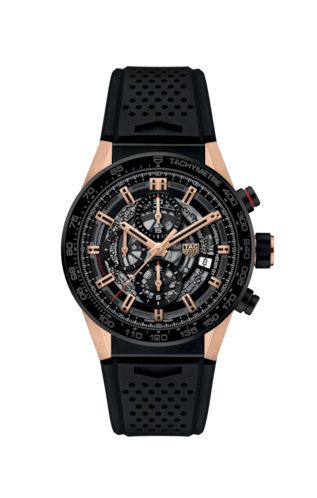 TAG Heuer - CAR205A.FT6087  Carrera Calibre Heuer 01 43 Rose Gold / Skeleton / Rubber