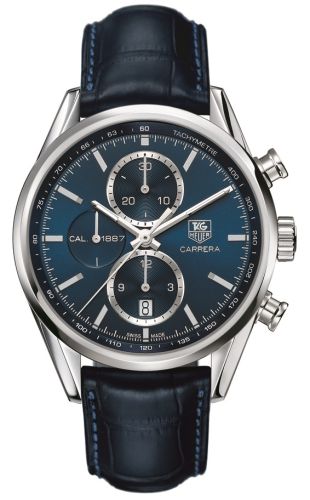 TAG Heuer - CAR2115.FC6292  Carrera Calibre 1887 41 Stainless Steel / Blue / Alligator