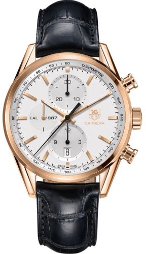 TAG Heuer - CAR2140.FC8145  Carrera Calibre 1887 41 Rose Gold / Silver / Alligator