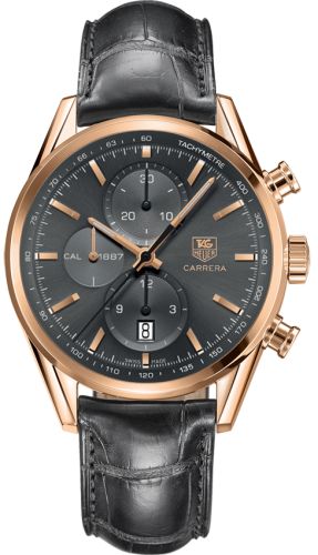 TAG Heuer - CAR2141.FC8182  Carrera Calibre 1887 41 Rose Gold / Grey / Alligator