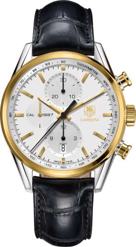 TAG Heuer - CAR2150.FC6266  Carrera Calibre 1887 41 Stainless Steel / Yellow Gold / Silver / Alligator