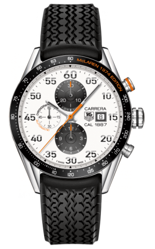 TAG Heuer - CAR2A12.FT6033  Carrera Calibre 1887 43 Stainless Steel / White / McLaren 1974 Edition