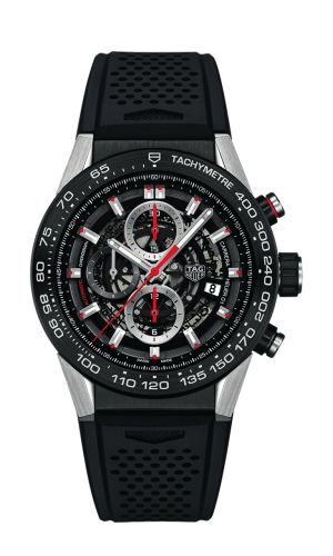 TAG Heuer - CAR2A1Z.FT6044  Carrera Calibre Heuer 01 45 Stainless Steel / Skeleton / Rubber