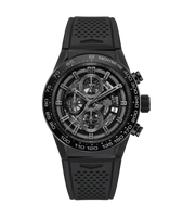 TAG Heuer Carrera Calibre Heuer 01 45 Stainless Steel / Skeleton / Alligator / Manchester United (CAR2A91.FT6071)